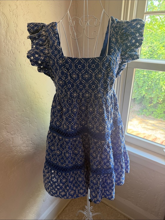 Lilly Pulitzer Dresses & Skirts - Lilly Pulitzer Navy and White Embroidered Cotton Mini Dress